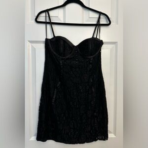 Fashion Nova Black Lace Bustier Dress